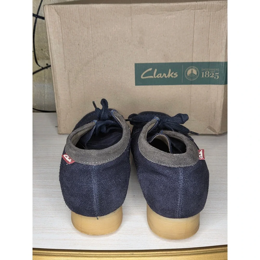 Clarks Stinson Hi Blue Suede Mens Chukka Moccasin Boots 261165047085 Size 9.5 M